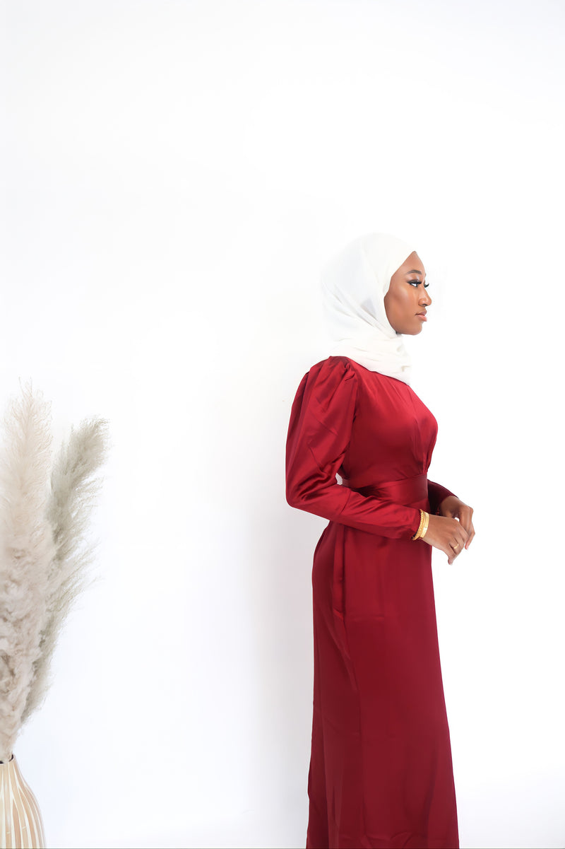 Burgundy Modest Satin Dress Modest Bella Burgundy Modest Satin Dress Modest Bella