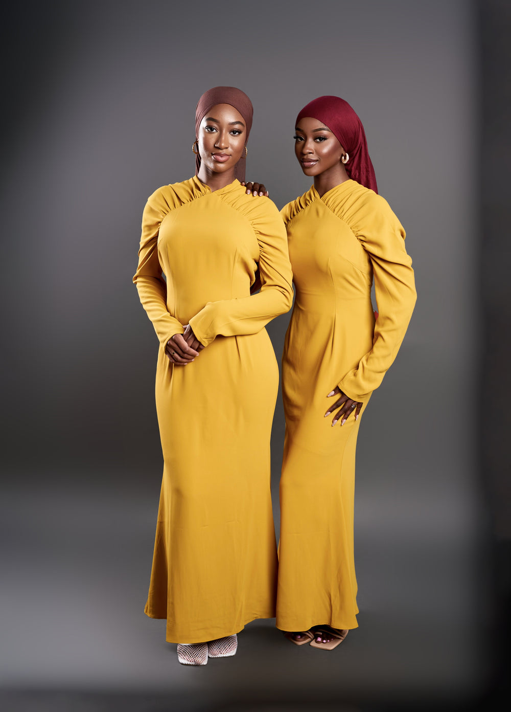 yellow maxi dress with sleeves Naera Dress- Mustard – Modest Bella Buy Butter Yellow Handspun Kim Kardashian Black Two 336529 Women's Wide US Size:7.5W