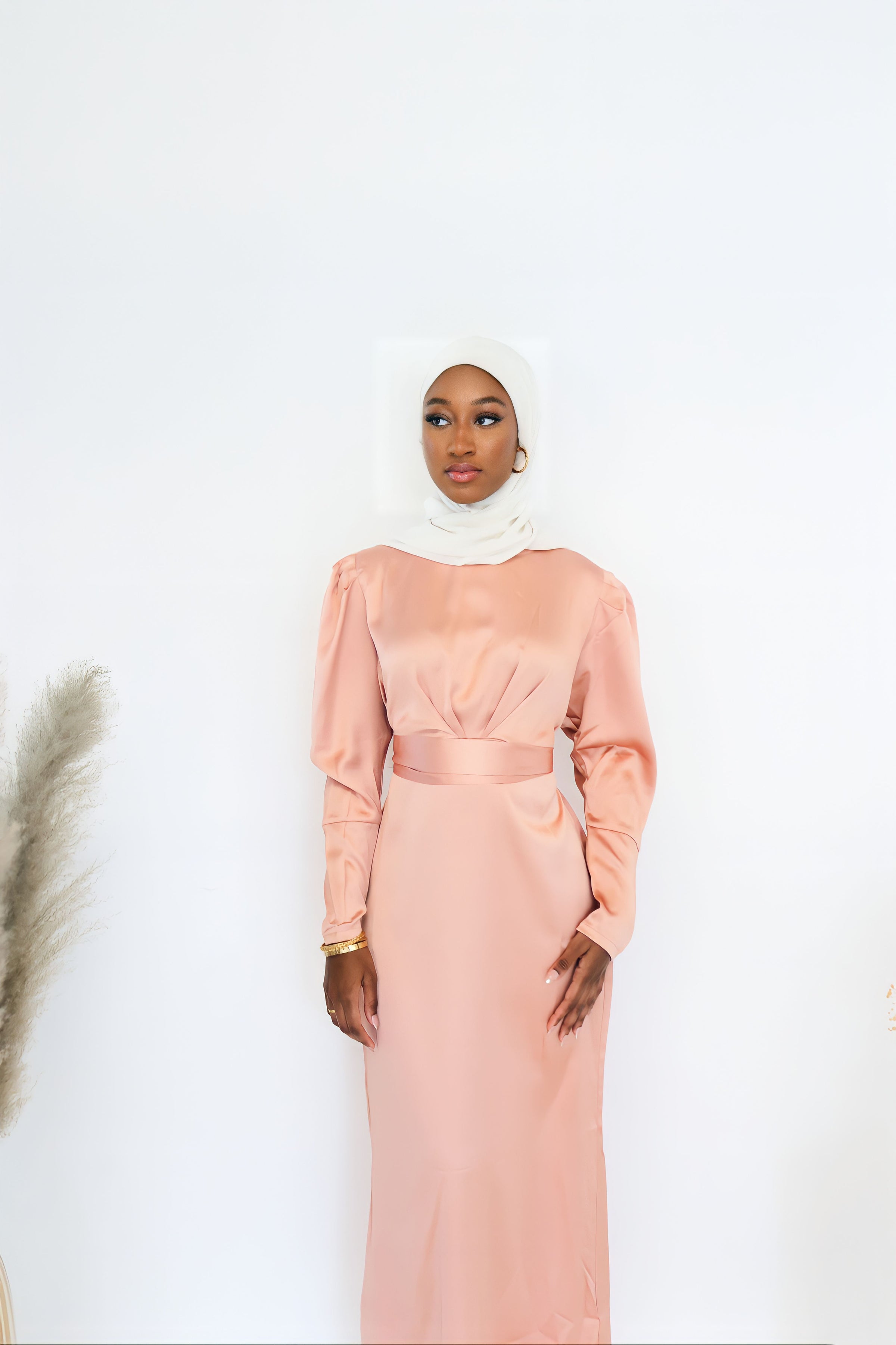 Dusty Rose Modset Satin Dress Modest Bella Dusty Rose Modset Satin Dress Modest Bella